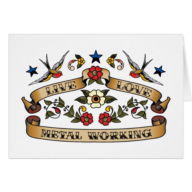 Cartão Funcionamento vivo do metal do amor (Frente Horizontal)