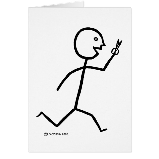 Cartão Funcionamentos com tesouras (Frente)