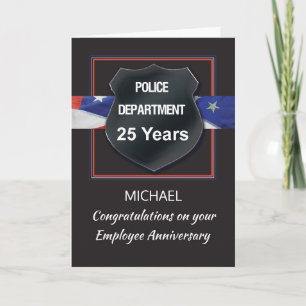 Cartão Funcionário da Polícia Aniversário Personalizado 2