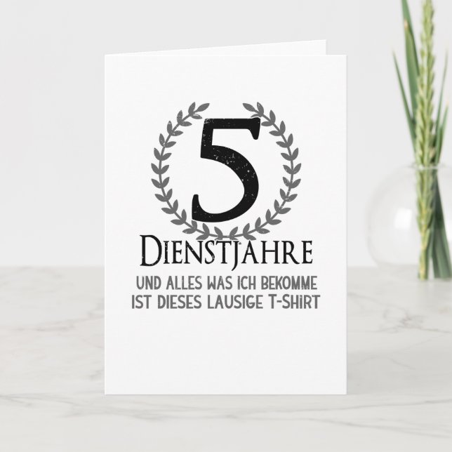 Cartão Funcionários Celebração de 5 Anos da Empresa (Frente)