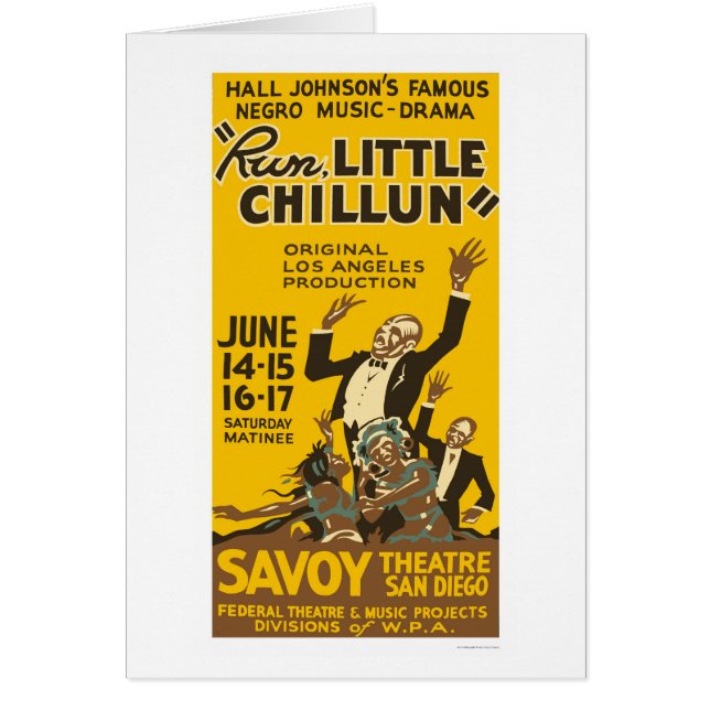 Cartão Funcione pouco Chillun WPA 1940 (Frente)