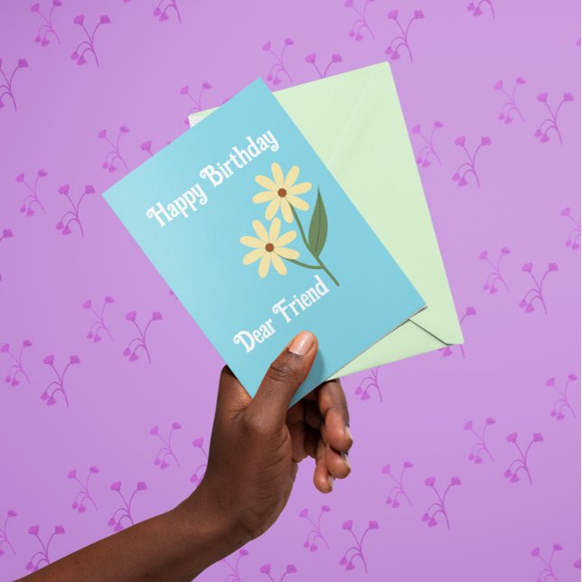 Cartão Fundo azul - margaridas amarelas da manteiga (Criador carregado)