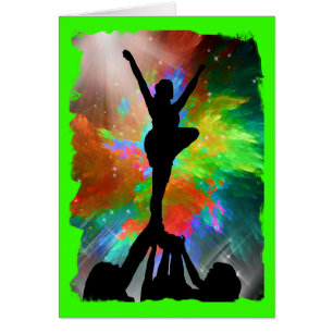 Cartão Fundo de Colorburst com Cheerleraders