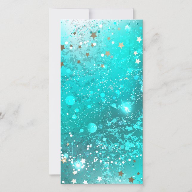 Cartão Fundo do Mint Turquoise Foil (Frente)