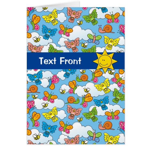 Cartão Fundo dos Animais Bebês (Frente)