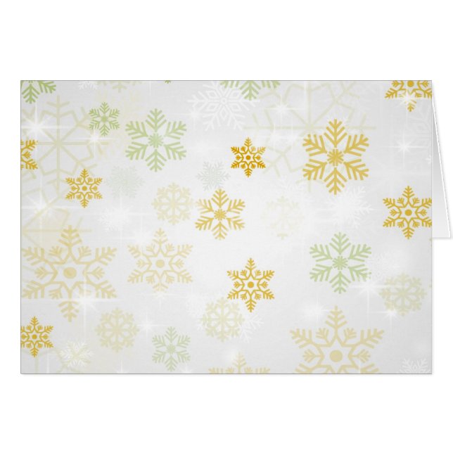 Cartão Fundo Ícy Snowflake bonito - Amarelo (Frente Horizontal)