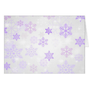 Cartão Fundo Icy Snowflake bonito - Roxo