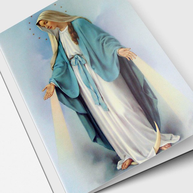 Cartão Funeral da Simpatia Mary Radiante Religiosa Católi (Catholic religious sympathy card, Radiant Mary funeral thank you cards)