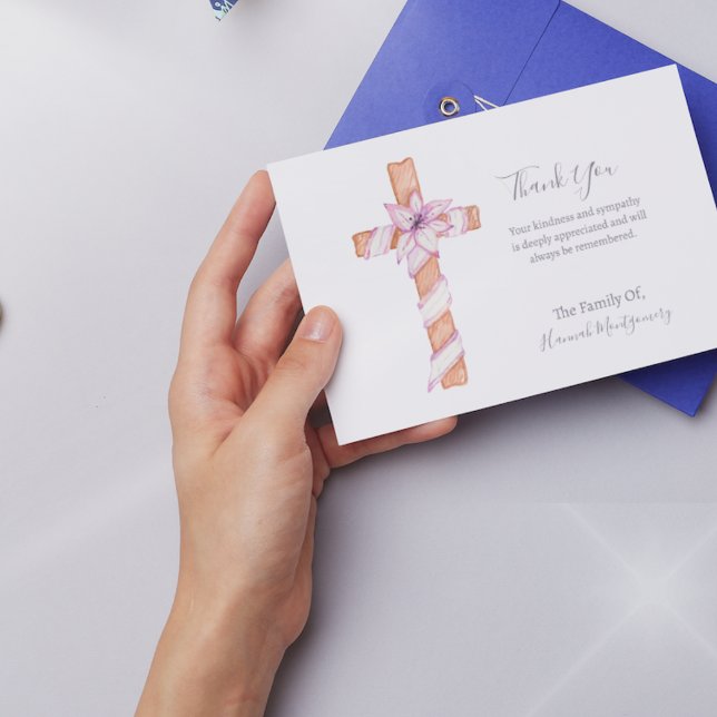 Cartão Funeral de Simpatia Fotográfica Cruzada Flo (Criador carregado)