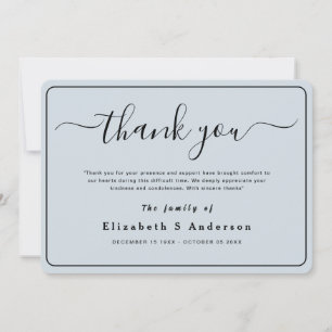 Cartão Funeral Simples Moderno, Minimalista, Obrigado Not