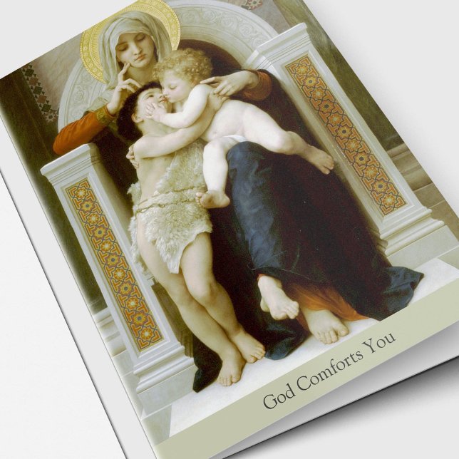 Cartão Funeral Thank You Cards | Mary, Jesus & St John (Religious Sympathy God Comforts You Funeral Thank You Card)