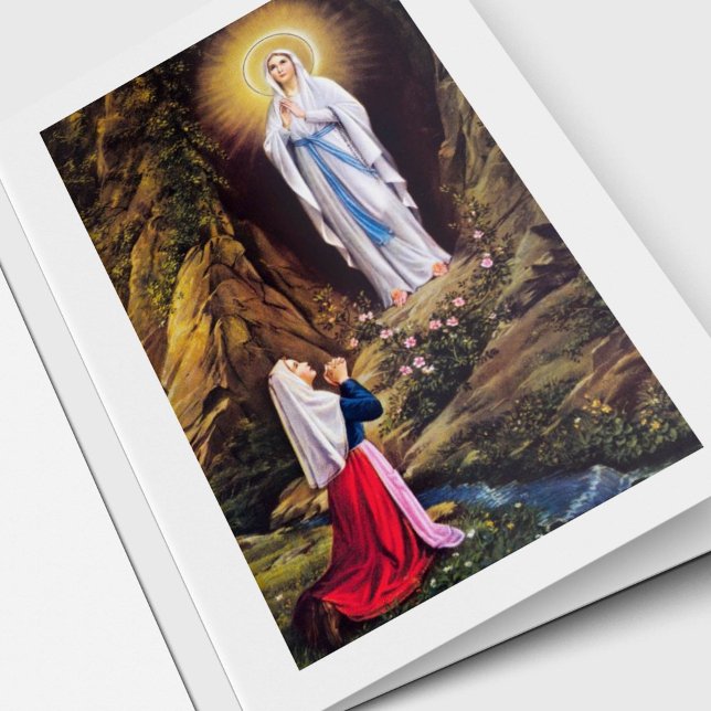 Cartão Funeral Thank You Cards | Our Lady of Lourdes (Sympathy Our Lady of Lourdes Funeral Thank You Cards)