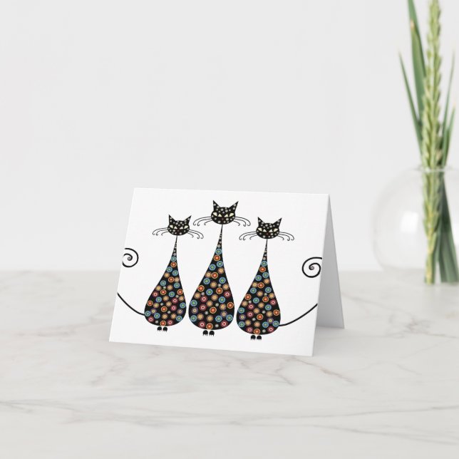 Cartão Funky Black Catin Notecards (Frente)