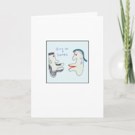 Cartão Funky Give Us a Smooch Illustrated Kissing