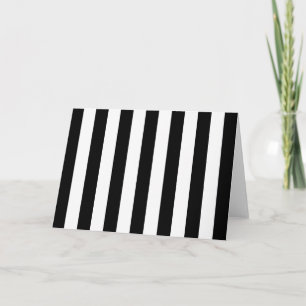 Cartão Funky Large Black and White Vertical Stripes