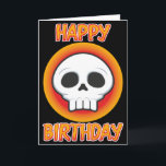 Cartão Funky Skull Birthday Card<br><div class="desc">Skulls are cool, funky skulls are even cooler and so are birthdays. So wish that special someone a happy birthday with this funky skull card. They are sure to know how much you think of them if you give them an awesome card like this one. This card also features a...</div>
