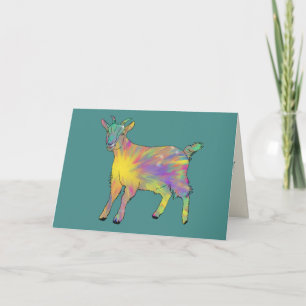Cartão Funky Starburst Goat Colorous Cuide Animal Art