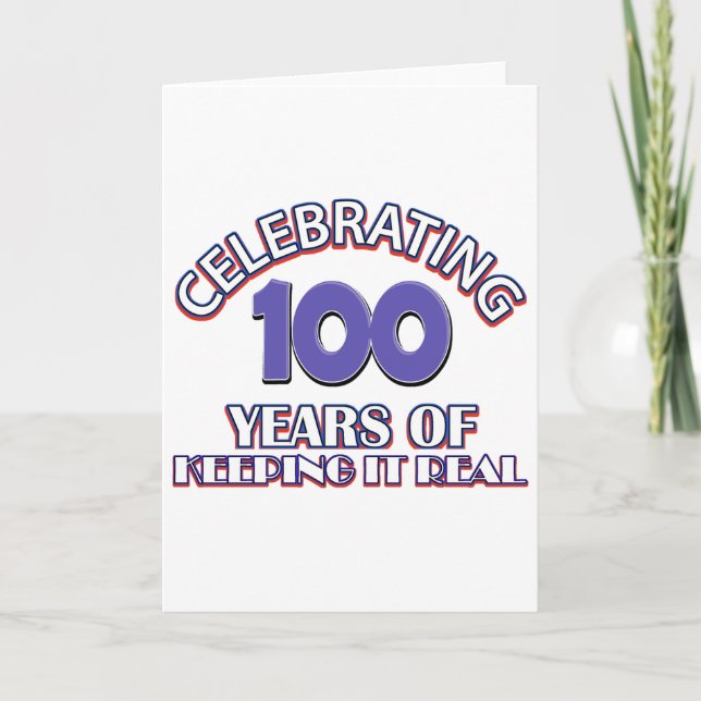 Cartão Funny 100th birthday designs (Frente)
