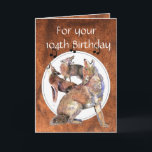 Cartão Funny  104th Birthday Howling Coyote<br><div class="desc">Howling Coyotes make a great birthday card for those who love nature,  wildlife or nature</div>
