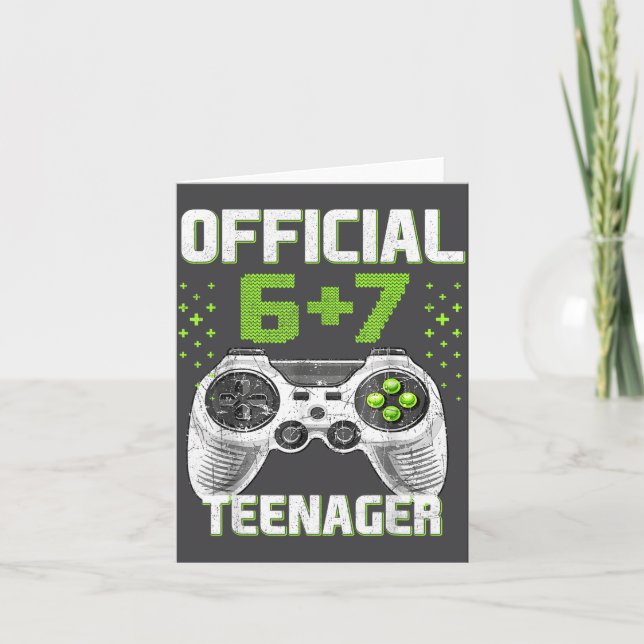 Cartão Funny 13th Birthday Teenager 6+7 Year Old Boys Kid (Frente)