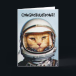 Cartão Funny 21st Birthday<br><div class="desc">Funny 21st Birthday Greeting Card with a retro Space Cat congratulating someone turning 21 years old</div>