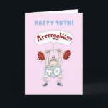 Cartão Funny 40th Birthday Card<br><div class="desc">Well, the idea of turning 40 is pretty daunting. This guy is trying to fend of the inevitable through exercise.</div>