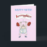 Cartão Funny 40th Birthday Card<br><div class="desc">Well,  the idea of turning 40 is pretty daunting.  This guy is trying to fend of the inevitable through exercise.</div>