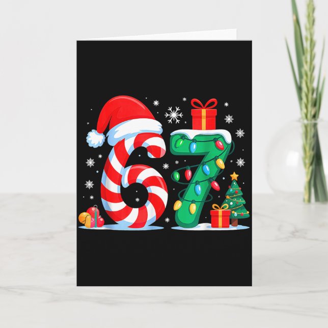 Cartão Funny 67 Christmas 6 7 Six Seven Meme 6 7 Matching (Frente)