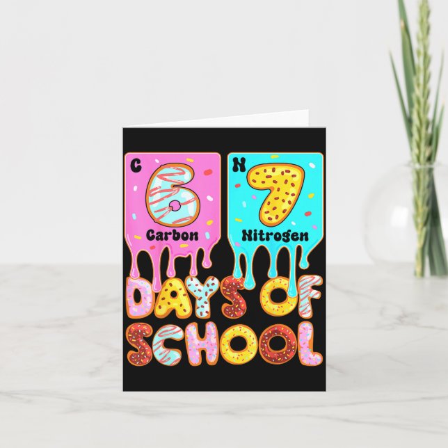 Cartão Funny 67 Days Of School Meme Periodic Table Drip G (Frente)