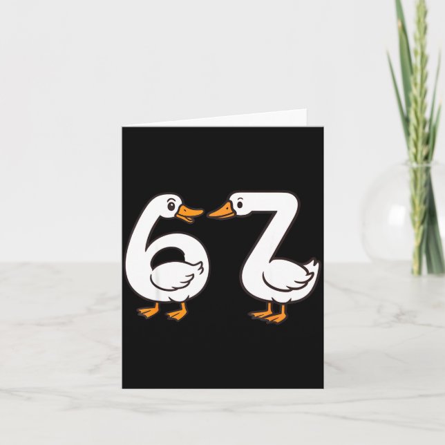 Cartão Funny 67 Goose Silly Brain Rot Teacher Gen Alpha S (Frente)