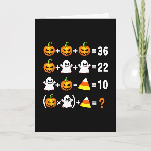 Cartão Funny 67 Meme Pumpkin Ghost Math Teacher Halloween (Frente)