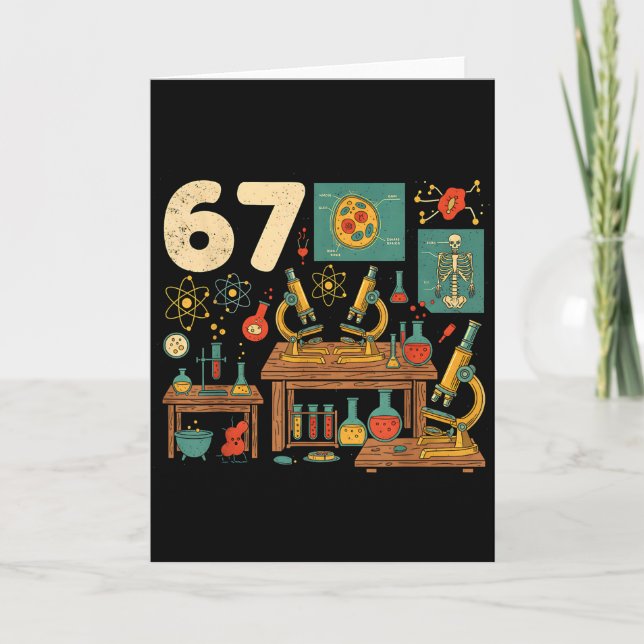 Cartão Funny 67 Meme Science Teacher Students Six Seven M (Frente)