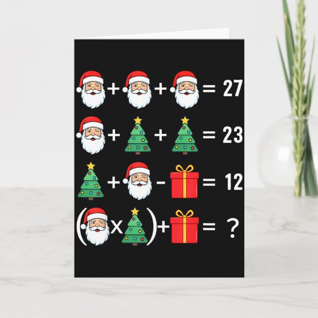 Cartão Funny 67 Santa Tree Math Teacher Christmas Xmas Hu (Frente)
