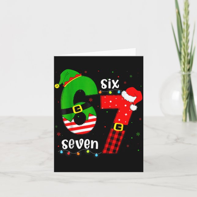 Cartão Funny 67 Six Seven Christmas Boys Girls Kids Teens (Frente)