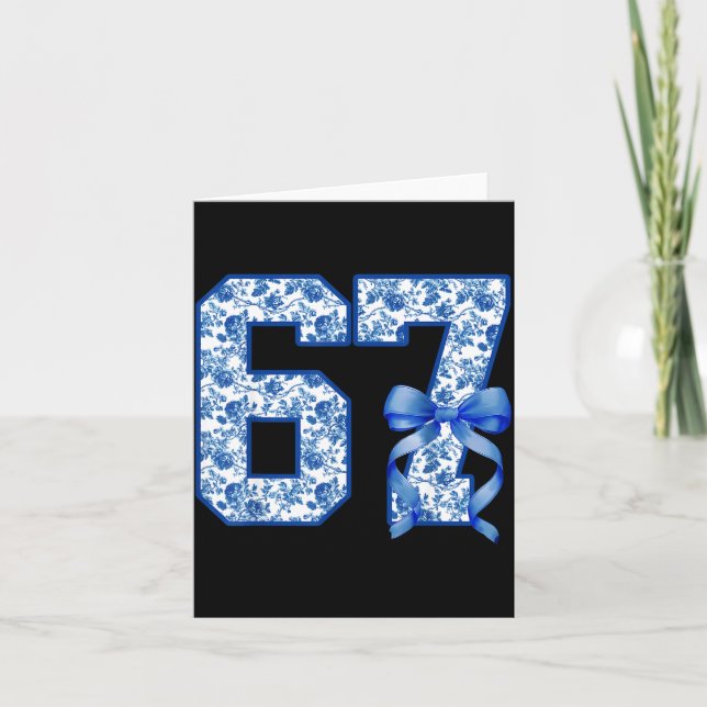 Cartão Funny 67 Six Seven Coquette Girly Blue Toile Women (Frente)