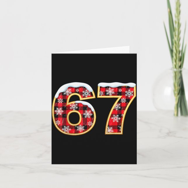 Cartão Funny 67 Six Seven Meme Brainrot Cringe Christmas  (Frente)