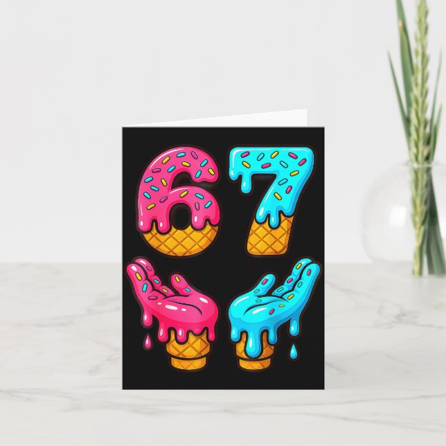 Cartão Funny 6 7 67 Six Seven Meme  (Frente)