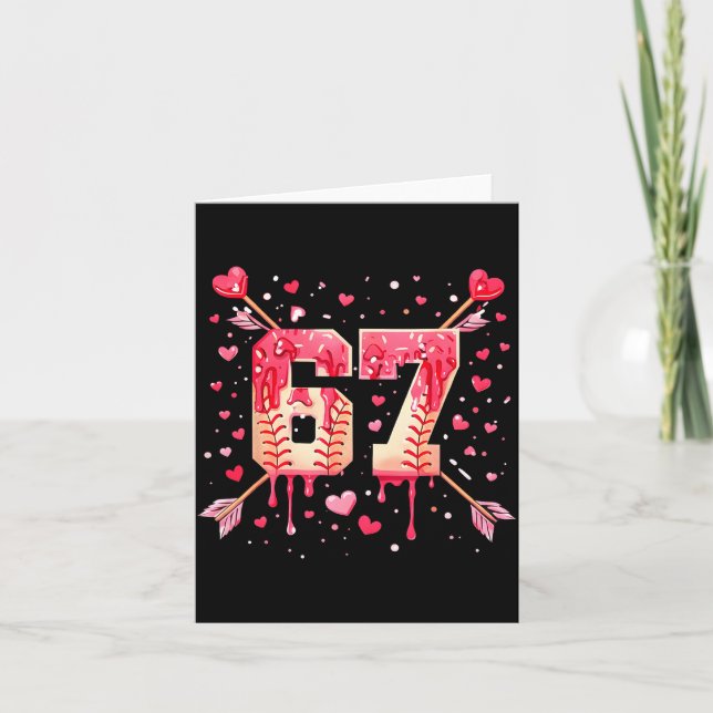 Cartão Funny 6 7 Melting Number Arrow Baseball Drip Valen (Frente)