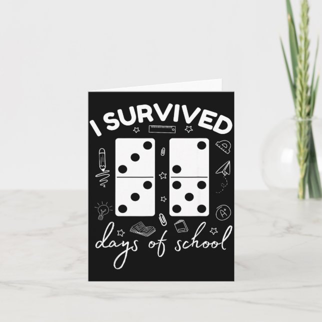 Cartão Funny 6 7 Meme I Survived 67 Days Of School Domino (Frente)