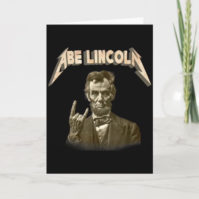 Cartão Funny 80s Metalcore Heavy Metal Music Band Abraham (Frente)