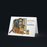 Cartão Funny Accordion Kitty Birthday<br><div class="desc">This funny cat in a tyrolean hat with an accordion,  reminds us that it's time to sing the Happy Birthday song again.</div>