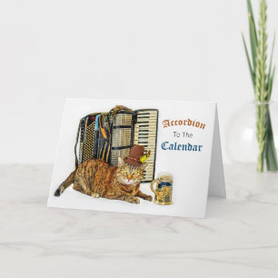 Cartão Funny Accordion Kitty Birthday