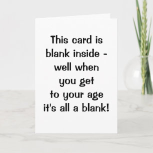 Cartão Funny Age Blank Happy Birthday Card