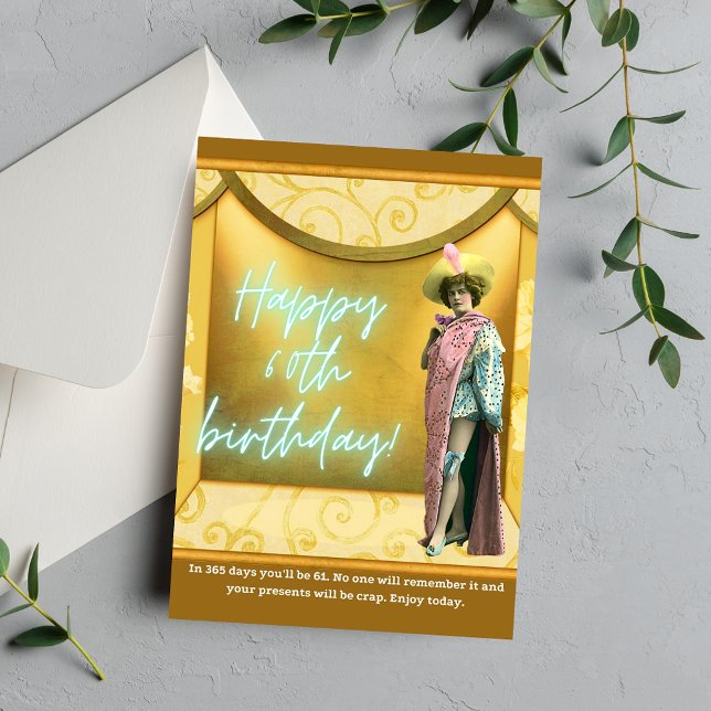 Cartão Funny Altered Art 60º Aniversário (Criador carregado)