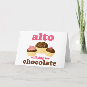 Cartão Funny Alto Chocolate Quote Music Gift