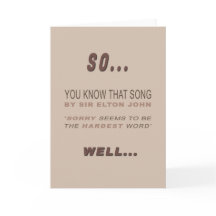 Funny and Sarcastic Apology Card