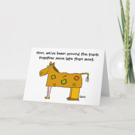 Cartão Funny Anniversary Horse Racing Theme Husband Wife