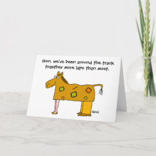Cartão Funny Anniversary Horse Racing Theme Husband Wife