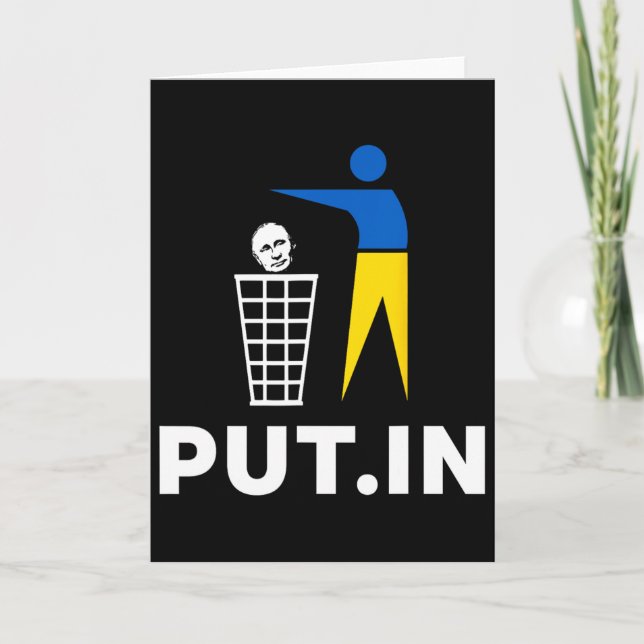 Cartão Funny Anti Putin Meme Put.in Support Ukraine Tee  (Frente)