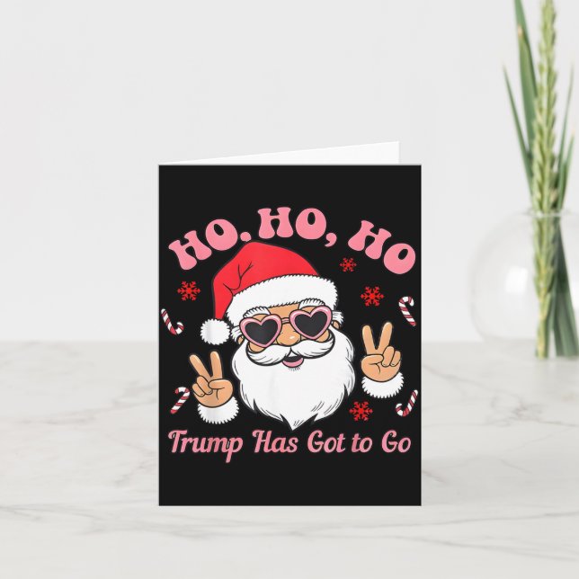 Cartão Funny Anti-trump Santa Christmas Litical Holiday T (Frente)